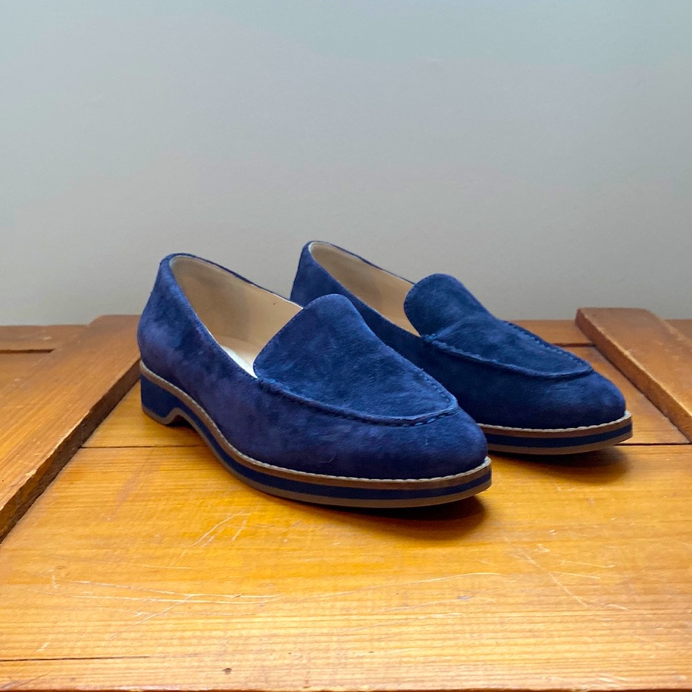 Cole Haan Navy Suede Women's Loafers - Classic Slip-On Style Size 6